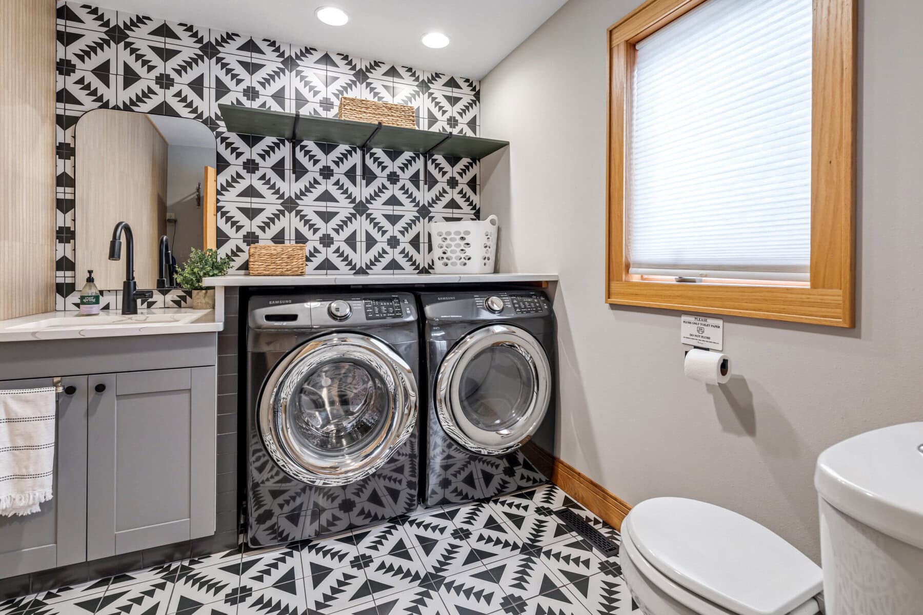 laundry and main level bathroom